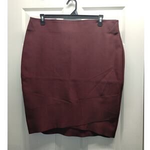 Haute Monde Size 3XL Burgandy Wine Curvy Pencil Bodycon Tight Skirt NWT
